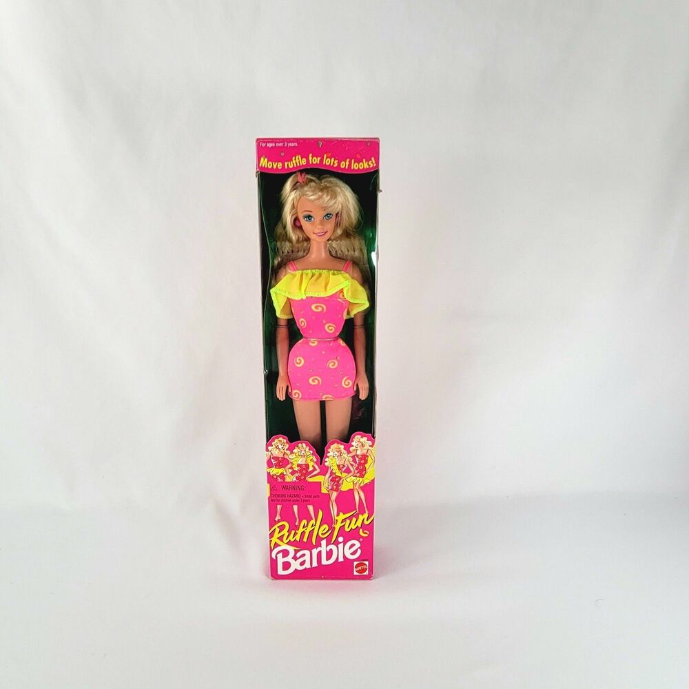 Vintage Mattel Ruffle Fun Barbie 12433 Retro 90s 1994 NIB